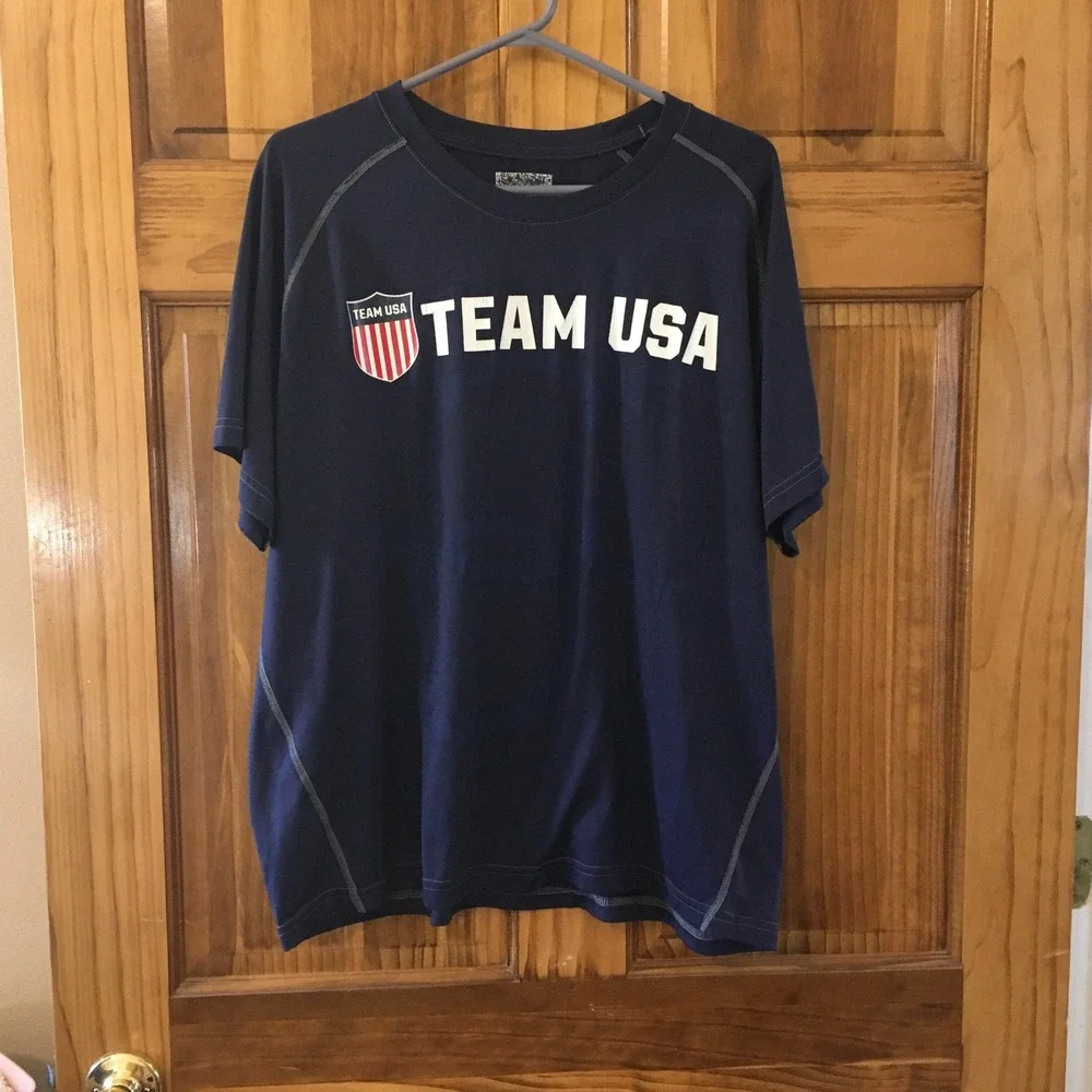 Team USA Blue T Shirt Womens XL Olympic Games Training‎ Activewear Top - Picture 3 of 5